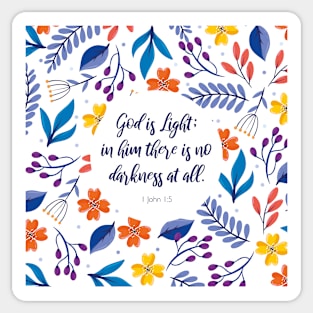 God is Light, 1 John 1:5, Scripture Quote Sticker